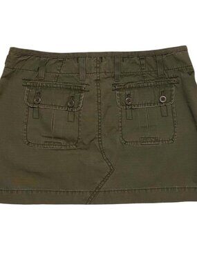 Vintage y2k green cargo mini skirt